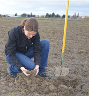 Photo of Youngquist at soil workshop
